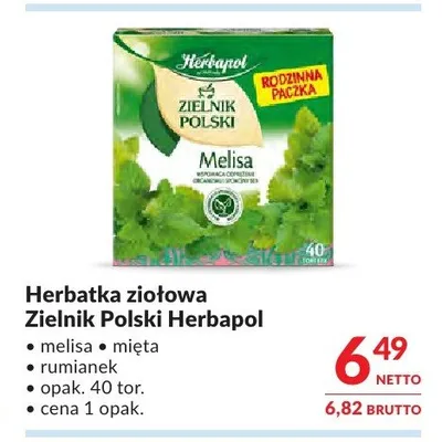 Herbatka ziołowa Zielnik Polski Herbapol mięta promocja w Makro