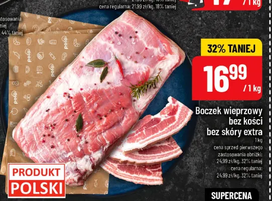 Boczek wieprzowy bez kości bez skóry extra promocja w POLOmarket