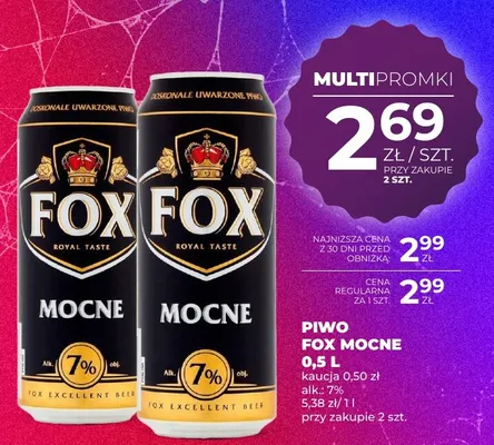 Piwo Fox Mocne promocja w Duży Ben