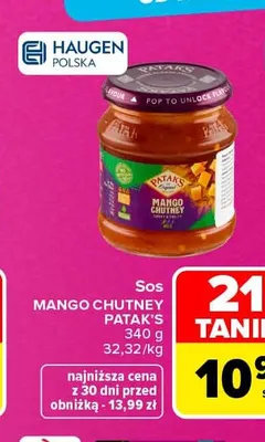 Sos Mango Chutney Patak's promocja w Carrefour Market