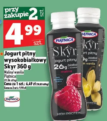 Jogurt pitny wysokobiałkowy Skyr promocja w TOPAZ