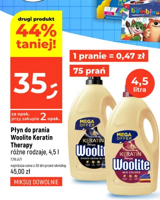 Płyn do prania Woolite Keratin Therapy Darks Denim Black promocja w Dealz