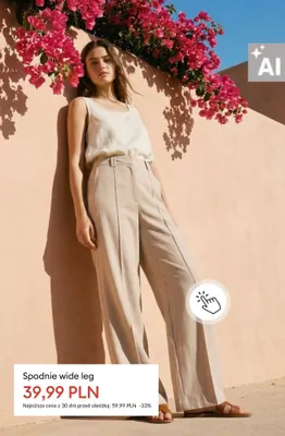 Spodnie wide leg promocja w Sinsay