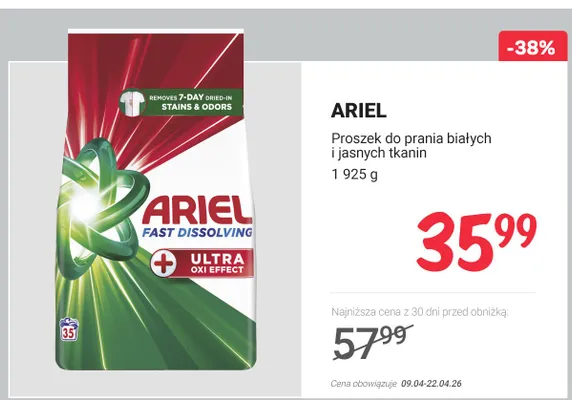 Proszek do prania białych i jasnych tkanin promocja w Rossmann