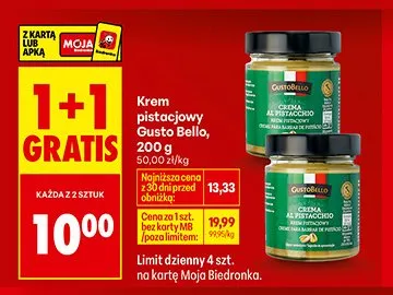 Krem pistacjowy Gusto Bello promocja w Biedronka