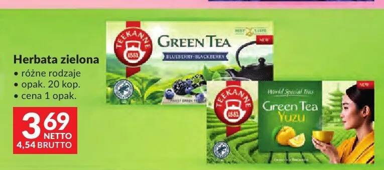 Herbata zielona Teekanne Green Tea Blueberry-Blackberry promocja w Makro
