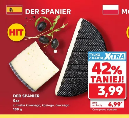 Ser z mleka krowiego, koziego, owczego Der Spanier promocja w Kaufland