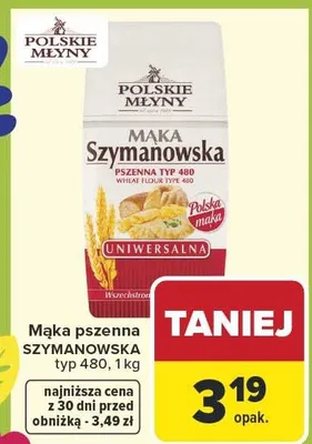 Mąka pszenna Szymanowska typ 480 promocja w Carrefour Market