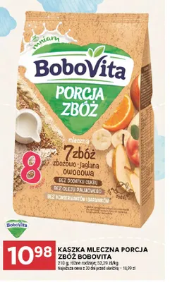Kaszka mleczna Porcja Zbóż BoboVita promocja w Stokrotka