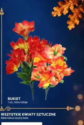 Bukiet kwiatów sztucznych promocja w Stokrotka
