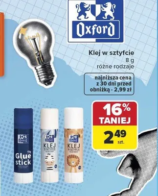Klej w sztyfcie Oxford promocja w Carrefour