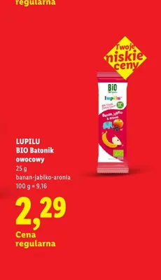 Batonik owocowy Lupilu banan-jabłko-aronia promocja w Lidl