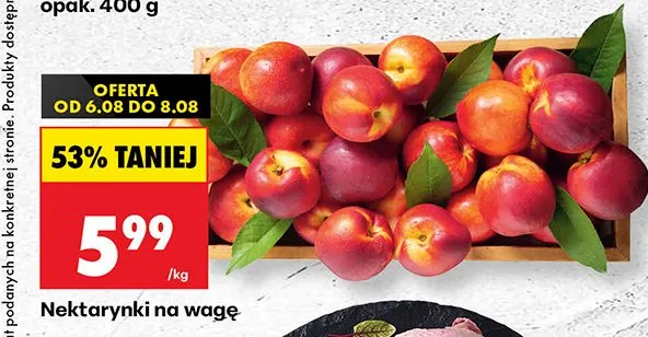Nektarynki na wagę promocja w Biedronka