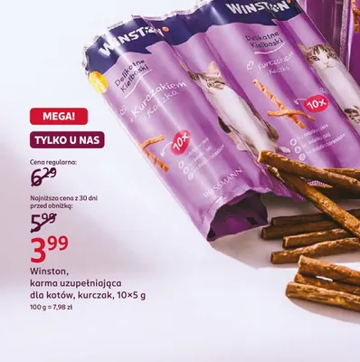 Karma uzupełniająca dla kotów kurczak Winston promocja w Rossmann