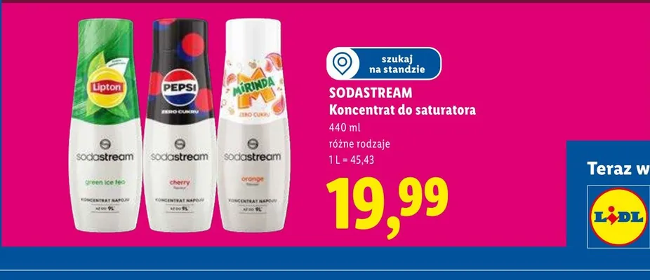 Koncentrat do saturatora SodaStream Mirinda orange zero cukru promocja w Lidl