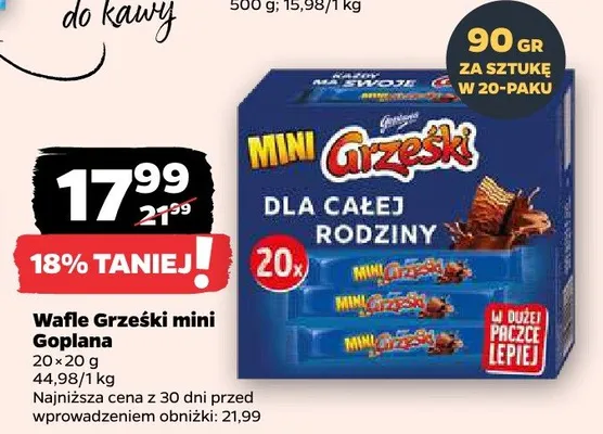 Wafle Grześki mini  promocja w Netto