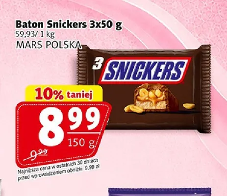 Baton Snickers 3-pak promocja w Prim Market