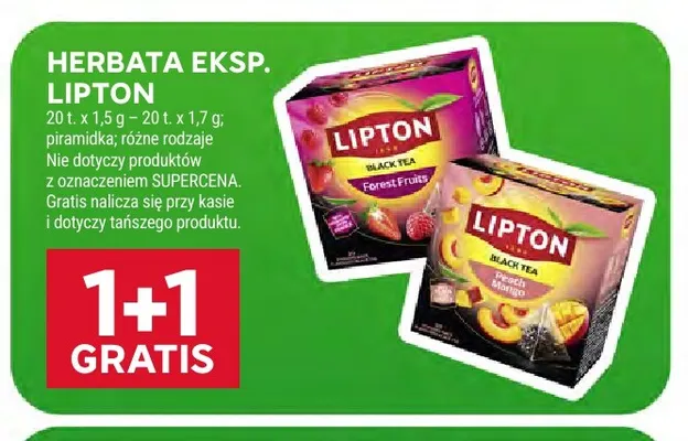 Herbata ekspresowa Lipton Black Tea Forest Fruits piramidka promocja w Stokrotka