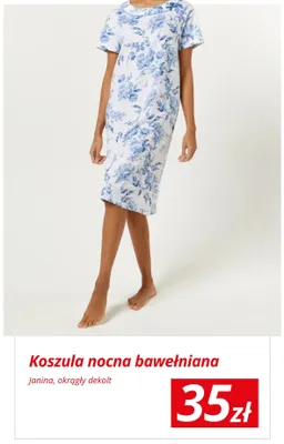 Koszula nocna bawełniana Janina okrągły dekolt promocja w KiK