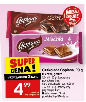 Czekolada Goplana gorzka promocja w Twój Market