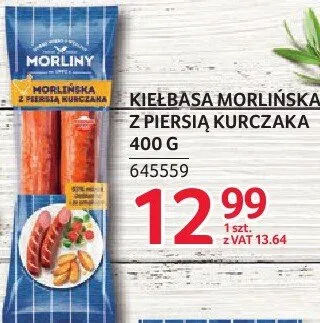 Kiełbasa Morlińska z piersią kurczaka 400 g promocja w Selgros