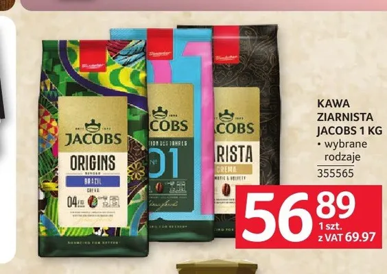 Kawa ziarnista Jacobs Origins Brazil promocja w Selgros