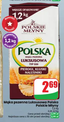 Mąka pszenna luksusowa brzeska Polskie młyny promocja w Dino
