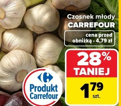 Czosnek młody promocja w Carrefour Market