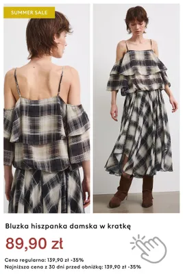 Bluzka hiszpanka damska w kratkę promocja w Medicine