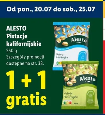 Pistacje kalifornijskie prażone i solone Alesto promocja w Lidl