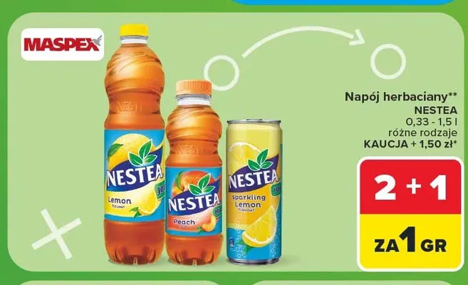 Napój herbaciany Nestea Peach promocja w Carrefour