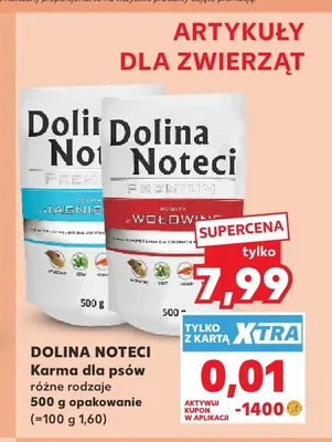 Mokra karma dla psów Dolina Noteci Premium z jagnięciną promocja w Kaufland