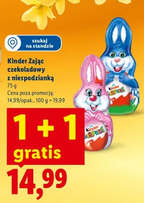 Czekolada Zając czekoladowy z niespodzianką promocja w Lidl