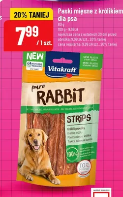 Paski mięsne z królikiem dla psa Vitakraft Pure Rabbit Strips promocja w POLOmarket