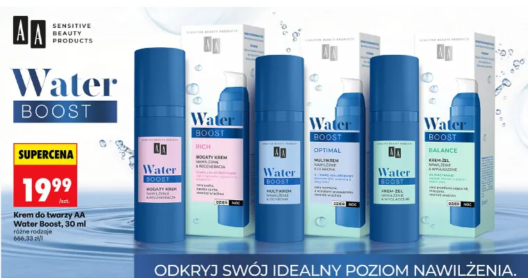Krem do twarzy Water Boost promocja w Biedronka