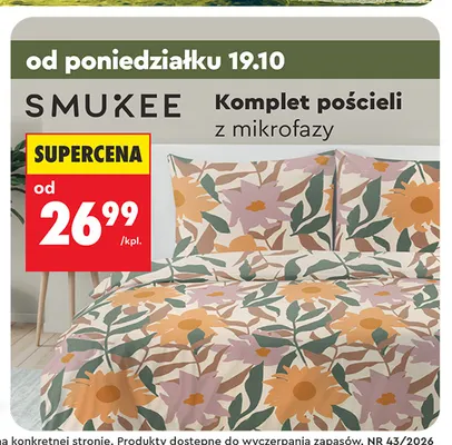Komplet pościeli z mikrofazy Smukee promocja w Biedronka
