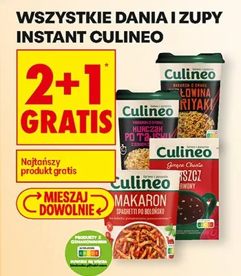 Wszystkie dania i zupy instant Culineo 2+1 GRATIS promocja w Biedronka