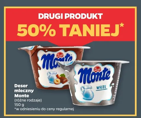 Deser mleczny Monte White promocja w Netto