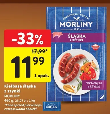 Kiełbasa śląska z szynki promocja w Intermarche