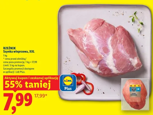 Szynka wieprzowa Rzeźnik XXL promocja w Lidl