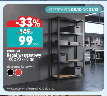 Regał warsztatowy 180x90x40 cm Extralink promocja w Biedronka Home