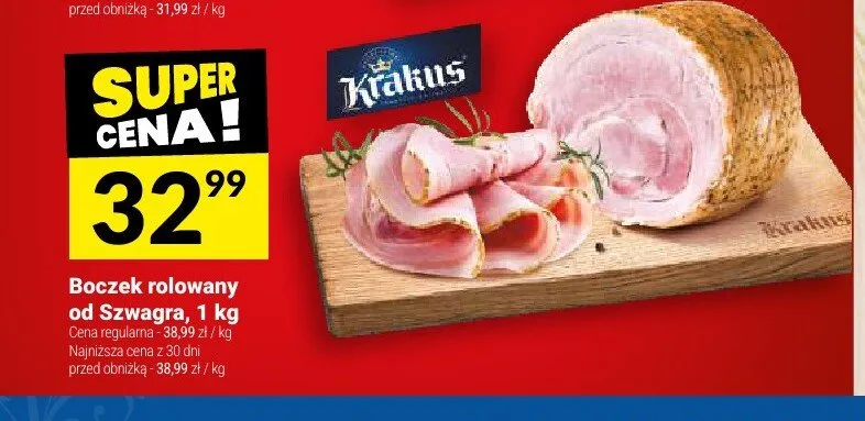 Boczek rolowany od Szwagra Krakus promocja w Twój Market