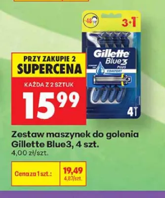 Maszynki do golenia Gillette Blue3 Plus Comfort 4-pak promocja w Biedronka
