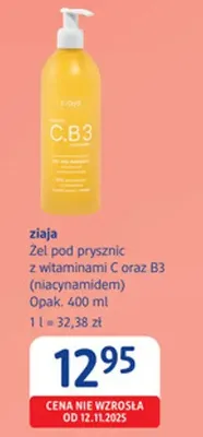 Żel pod prysznic z witaminami C oraz B3 (niacynamidem) Ziaja promocja w Drogerie DM