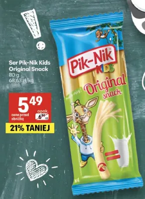 Ser Pik-Nik Kids Original Snack promocja w Delikatesy Centrum