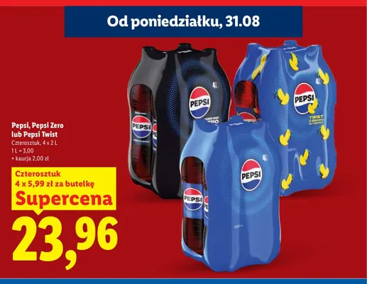 Napój gazowany Pepsi Zero 4-pak promocja w Lidl