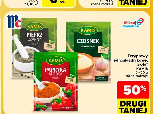 Pieprz czarny mielony Kamis promocja w Carrefour Market