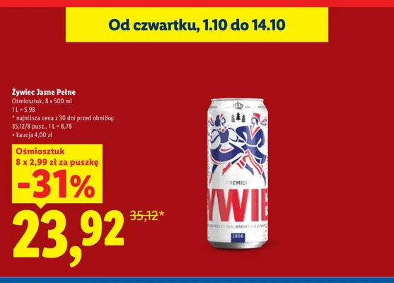 Piwo Żywiec 8-pak promocja w Lidl
