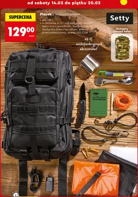 Plecak z wyposażeniem promocja w Biedronka