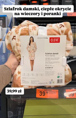 Szlafrok damski, ciepłe okrycie na wieczory i poranki promocja w Biedronka